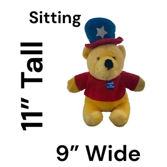 Vintage Disney Pooh for President Plush Patriotic American Walt Disney Pooh Bear - Picture 3 of 10